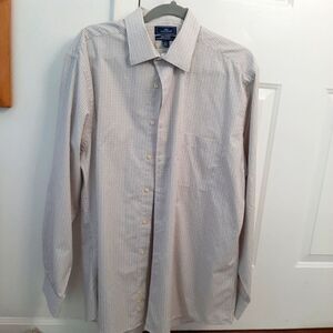 DOCKERS Iron Free Down Down Shirt Cotton Blend Large Cream Tan